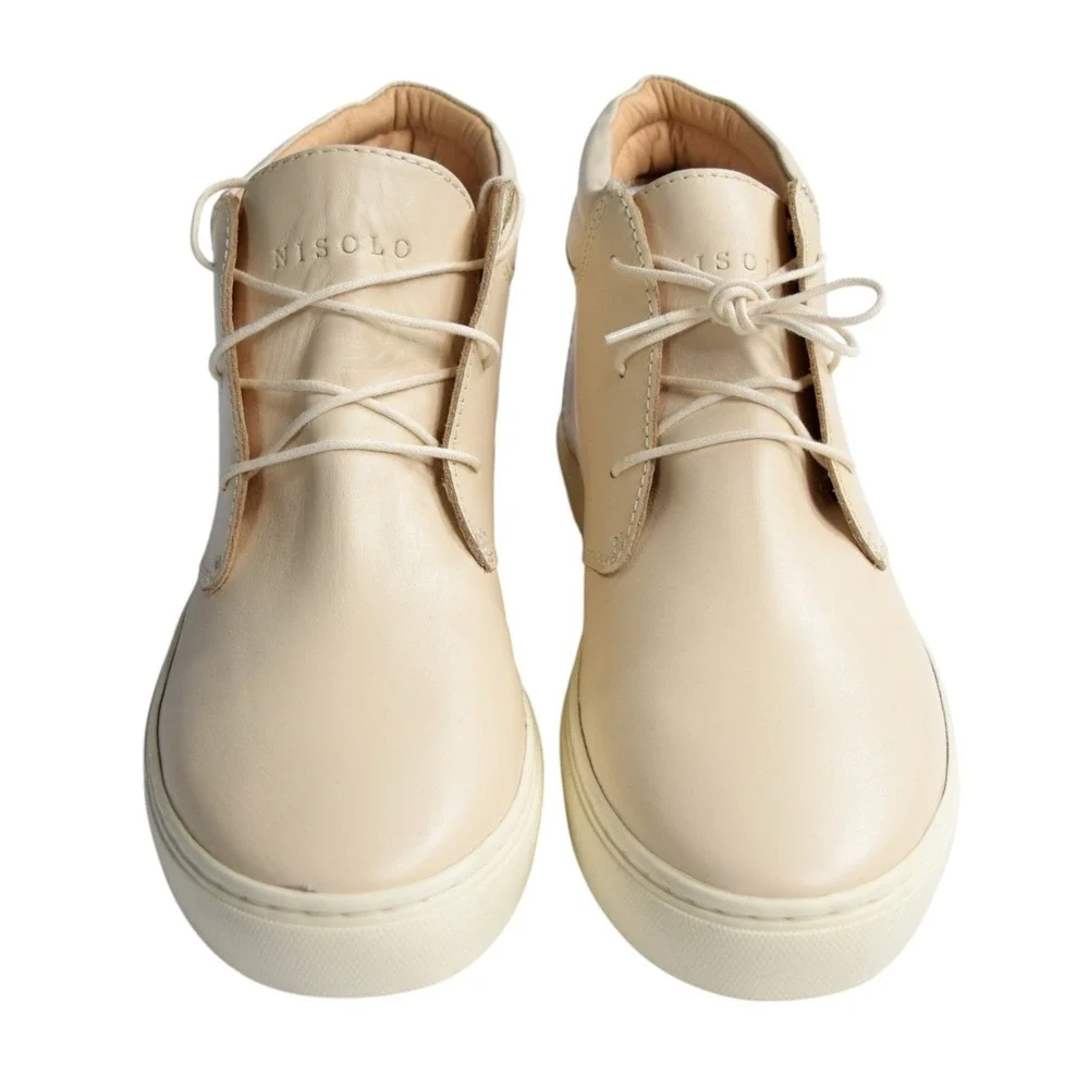 Nisolo Mens 10.5 Bone Leather Emilio Chukka Boots Vibram Sole Sneaker Mid Top